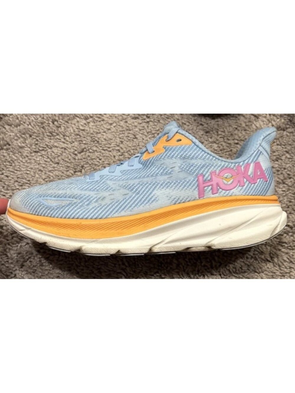 Hoka Clifton 9 Womens 9.5B 1127896 ABIW Airy Blue Athletic Running Shoes